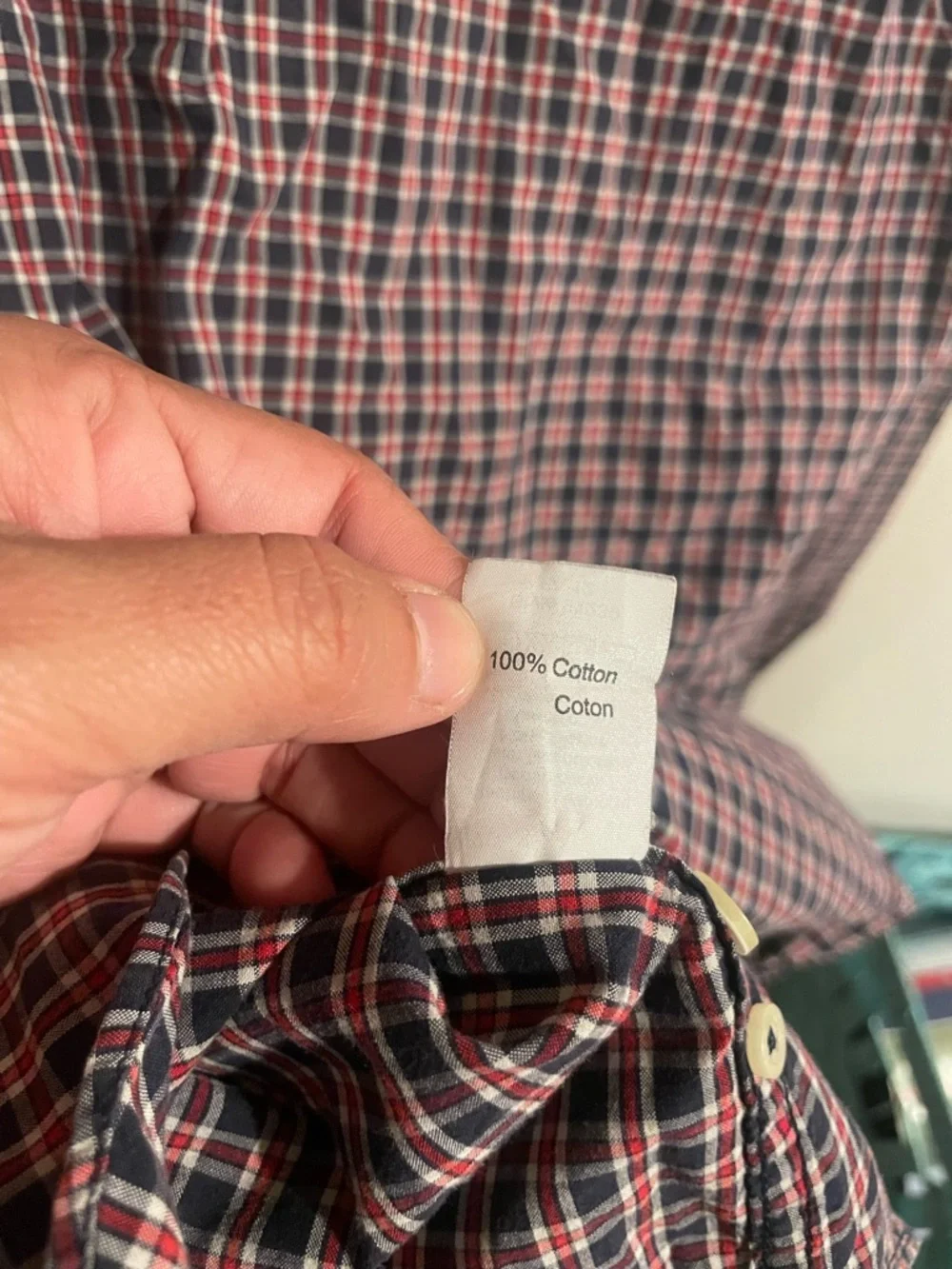 J. Crew Men’s Red & Blue Plaid Button-Down Shirt Size Small‎